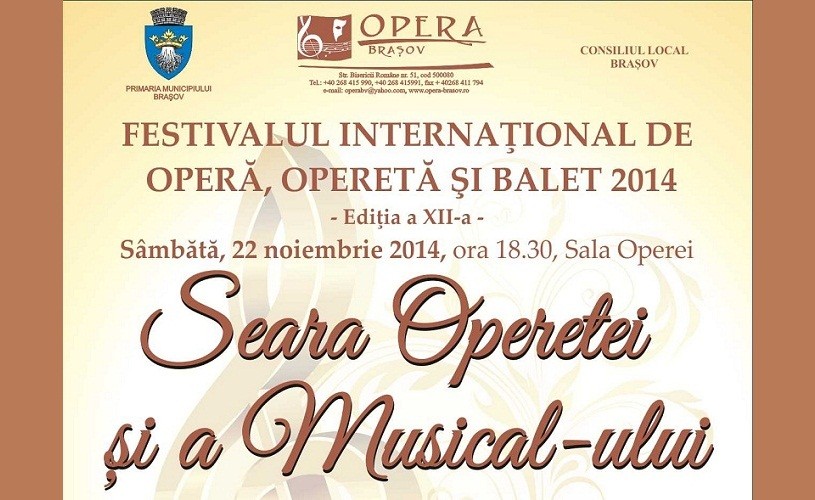 Seara Operetei şi a Musical-ului – Festivalul Internaţional de Operă, Operetă şi Balet 2014