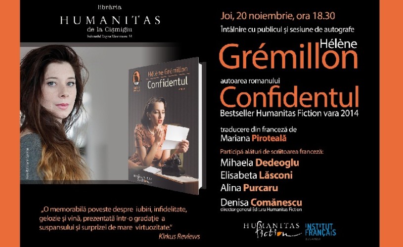 Helene Gremillon, autoarea romanului Confidentul, la Humanitas Cişmigiu