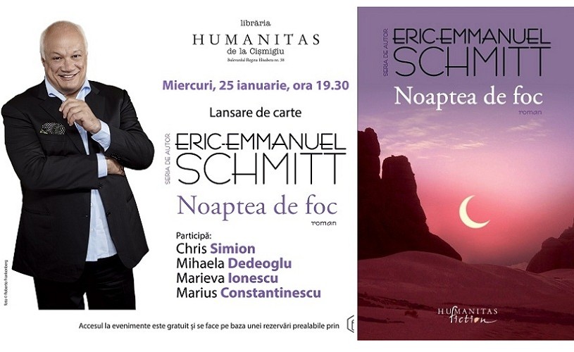 „Noaptea de foc” de Eric-Emmanuel Schmitt – lansare cu spectacol-lectură