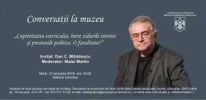 Dan C. Mihăilescu deschide seria conferințelor la Muzeul Național Cotroceni