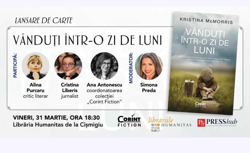 Lansare de carte Corint Fiction – „Vânduți într-o zi de luni” – Kristina Mcmorris