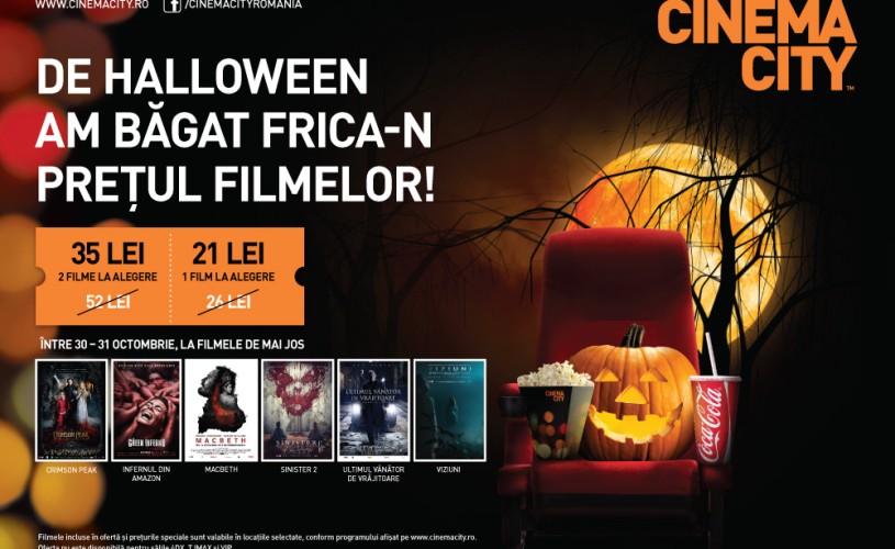 De Halloween, CINEMA CITY a băgat frica-n preţul filmelor