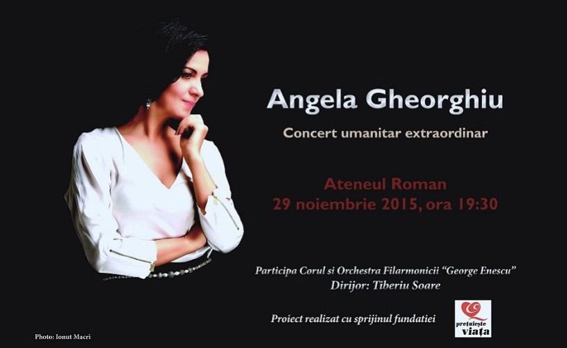 Angela Gheorghiu, concert extraordinar, în sprijinul victimelor de la Colectiv