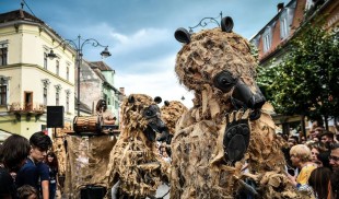 ”Dansul urșilor din Pirinei”, spectacol stradal de teatru de marionete (Spania)