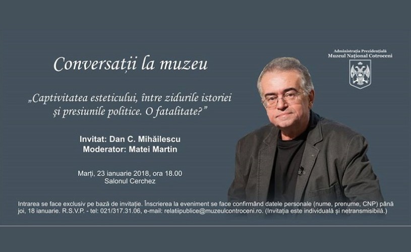 Dan C. Mihăilescu deschide seria conferințelor la Muzeul Național Cotroceni