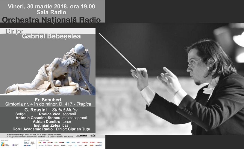 Stabat Mater, de G. Rossini, operă în concert la Sala Radio, cu Orchestra Națională Radio