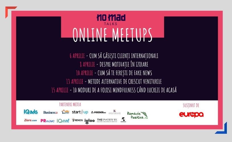 NO.MAD Talks Online Meetups, întâlnirile online care sprijină comunitatea de freelanceri