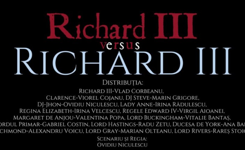 Premieră online la Teatrul Mic: „Richard III versus RICHARD III”