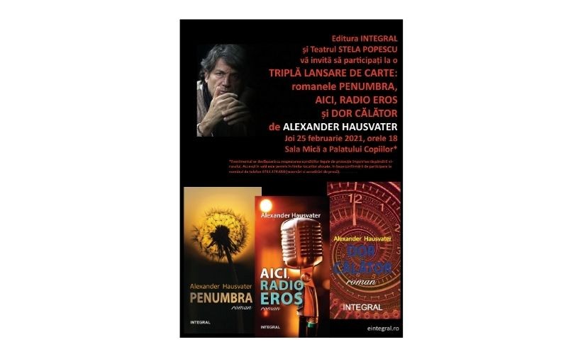 Întâlnire cu Alexander Hausvater în postura de scriitor la Teatrul “Stela Popescu”, pe 25 februarie
