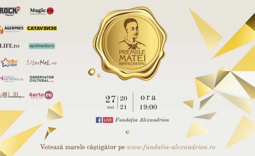 Gala Premiilor „Matei Brâncoveanu” 2021, difuzată live pe Facebook, pe 27 mai