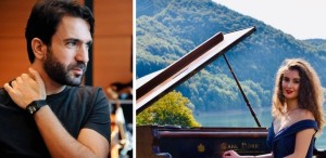 Dirijorul libanez Lubnan Baalbaki și pianista Sînziana Mircea, în primul concert cu public la Sala Radio!