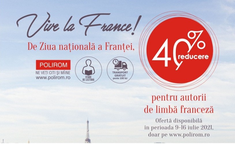 Vive la France! Reduceri oferite de Editura Polirom, de ziua națională a Franței