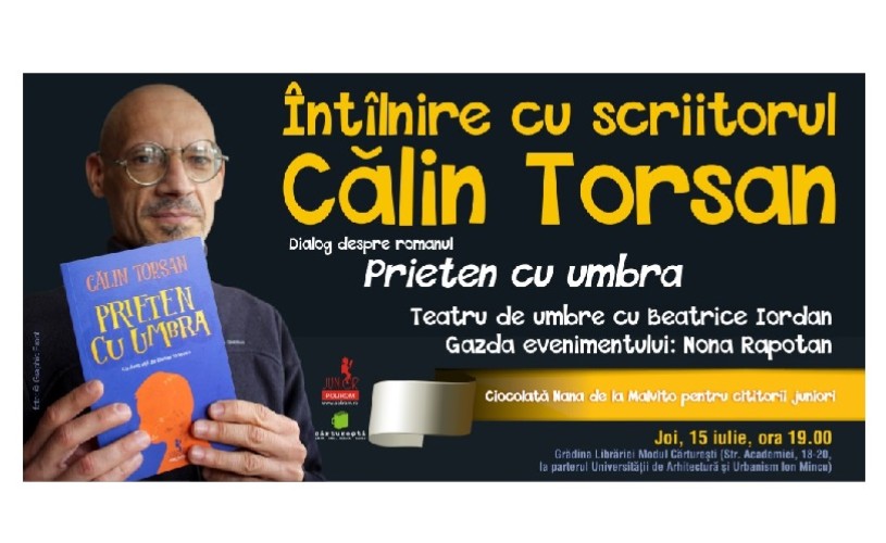 Întâlnire cu Călin Torsan, la Librăria Modul Cărturești: lansarea romanului „Prieten cu umbra”