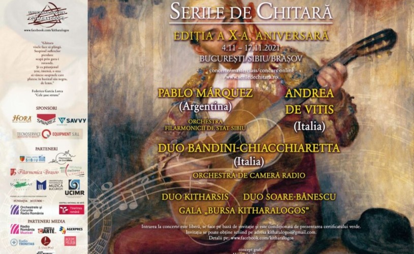 Andrea de Vitis, unul dintre cei mai importanţi chitarişti italieni contemporani, concertează la ediţia aniversară a „Serilor de chitară”
