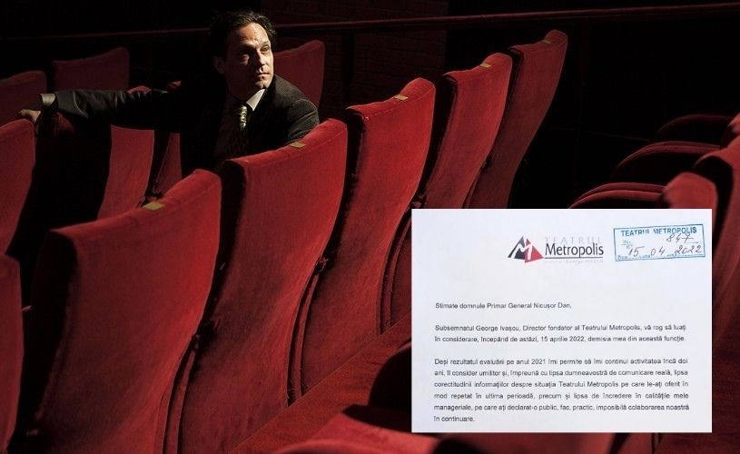 George Ivașcu, directorul fondator al Teatrului Metropolis, și-a depus demisia anunțată ieri