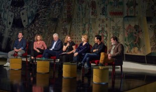 Ştefan Bănică, Emilia Popescu, Pavel Bartoş, Demeter Andras la lansarea Aplauze pentru poet 2022