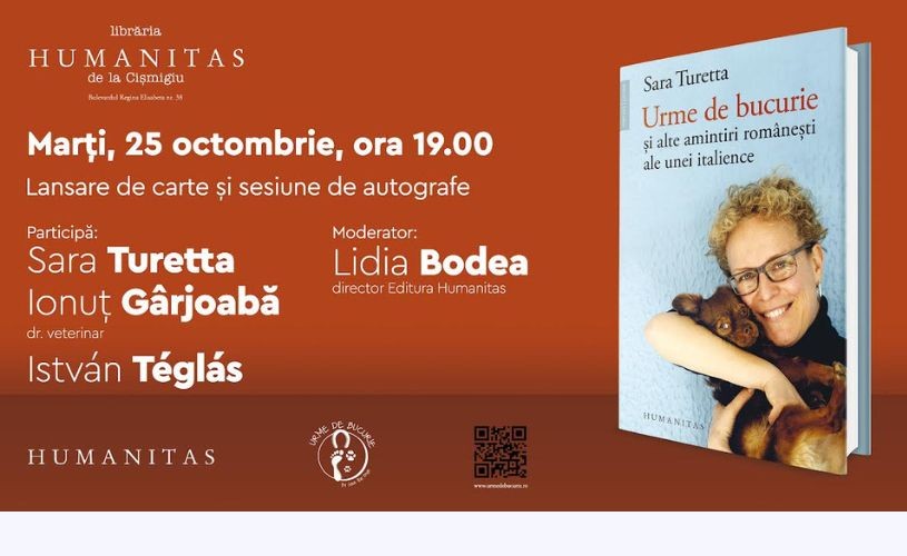 O carte pentru toți iubitorii de animale: „Urme de bucurie și alte amintiri românești ale unei italience” de Sara Turetta