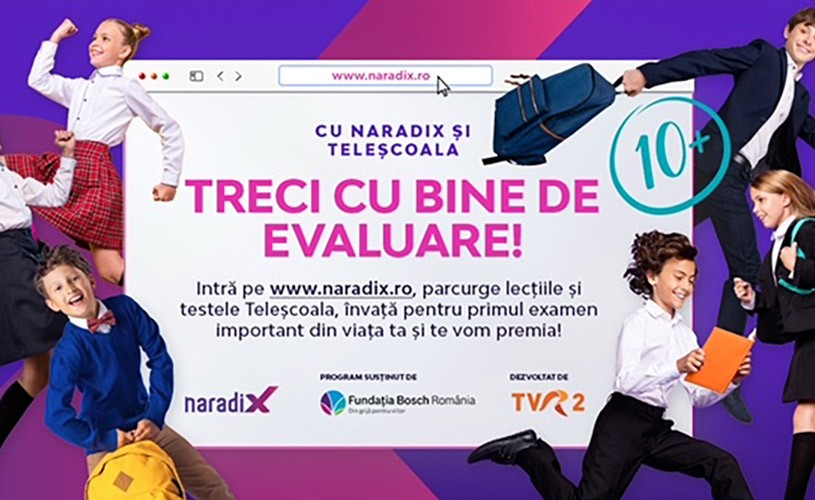 Organizația Narada, TVR și Fundația Bosch România devin parteneri în misiunea de a sprijini pregătirea elevilor pentru Evaluarea Națională