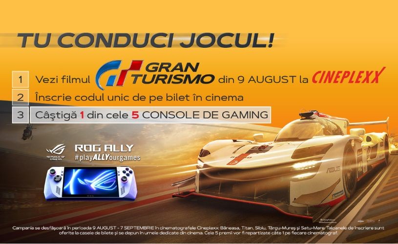 Cineplexx te transformă din spectator în gamer cu filmul Gran Turismo