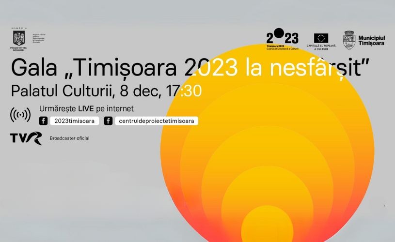 Gala „Timișoara 2023 la nesfârșit”, în direct pe TVR Info, TVR Internațional, TVR Timișoara, TVR Cluj și pe internet