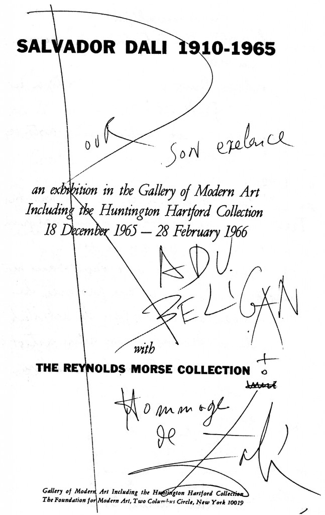 Autograf Salvador Dali